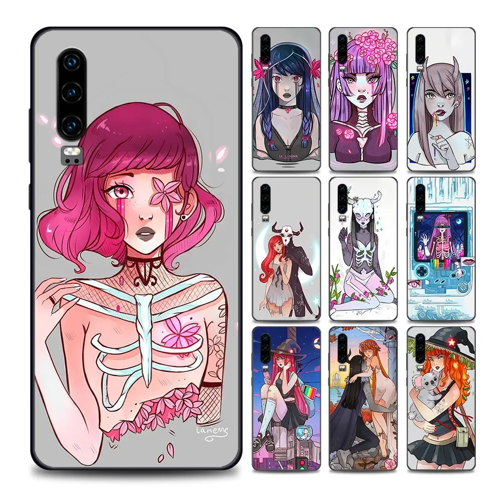 

Devil Demon Larienne Art Phone Case for Huawei P10 Lite P20 Pro P30 Pro P40 Lite P50 Pro Plus P Smart Z Soft Silicone