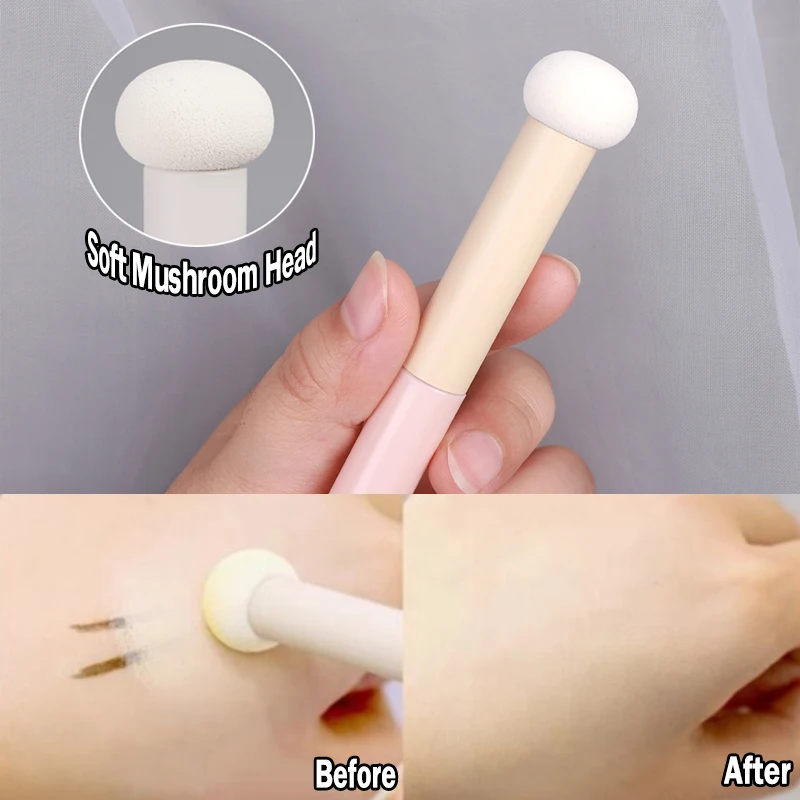 

1PCS Small Mushroom Concealer Makeup Brush Soft Powder Puff Wet Dry Use Natural Lip Brush Face Contour Blending Makeup Brushes