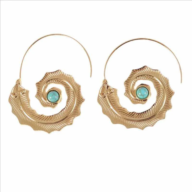 Spiral Leaf Turquoise Earrings Personality Jewelry Wholesale and Retail Factory Direct Sales
Spiral Leaf Turquoise Earrings Personality Jewelry Wholesale and Retail Factory Direct Sales