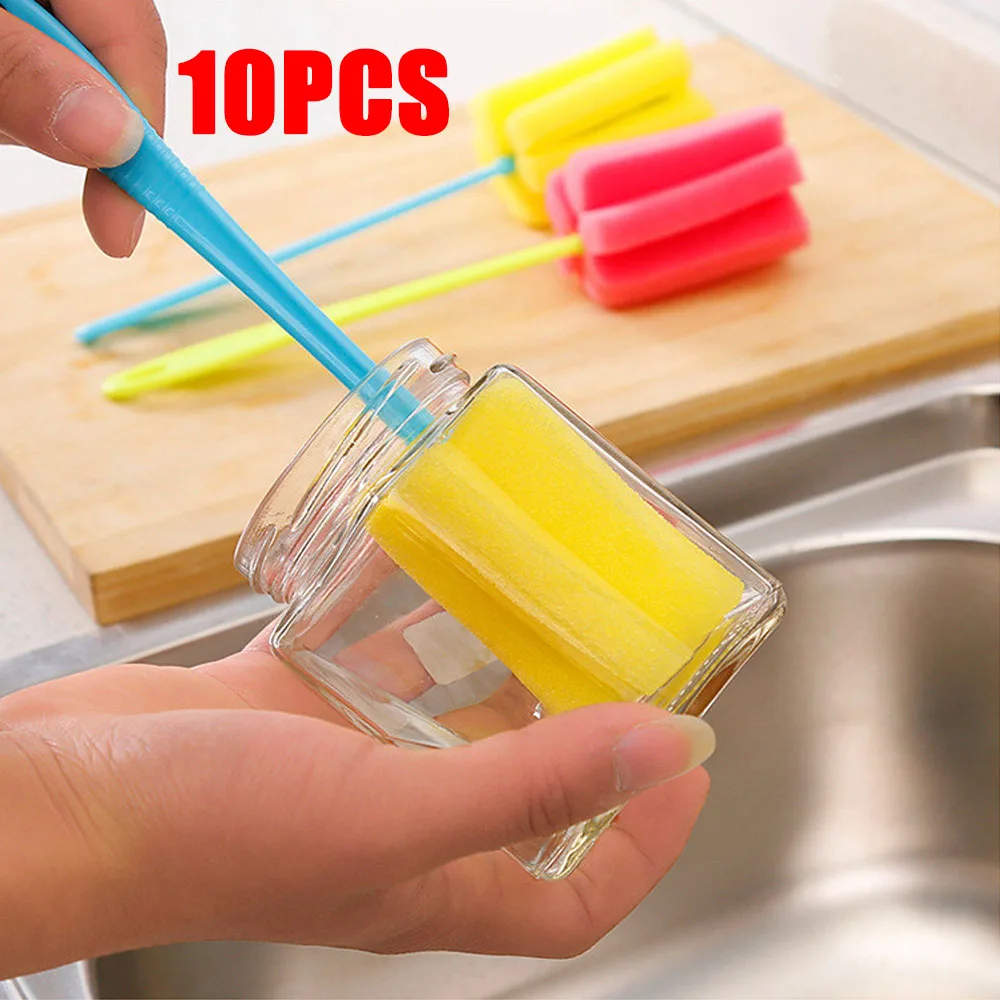 10Pcs Soft Sponge Cup Brush Long Handle Baby Bottle Brush Water Bottle Glass Cup Drink Wineglass Cup Washing Cleaning Kitchen
10Pcs Soft Sponge Cup Brush Long Handle Baby Bottle Brush Water Bottle Glass Cup Drink Wineglass Cup Washing Cleaning Kitchen
