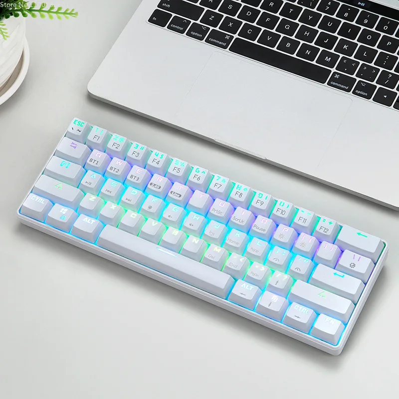 Wireless Bluetooth Keyboard Black Water Proof Seven Color Backlight RGB Illuminated Keyboard 61keys Mechanical for Laptops A
Wireless Bluetooth Keyboard Black Water Proof Seven Color Backlight RGB Illuminated Keyboard 61keys Mechanical for Laptops A
