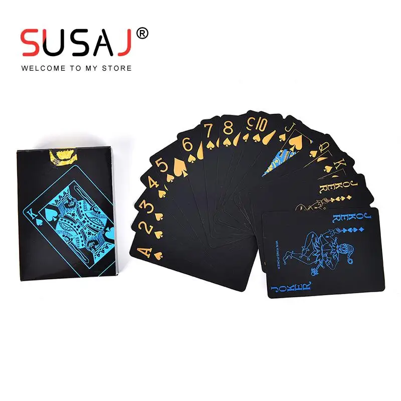 55Pcs/Set Plastic PVC Poker Waterproof Playing Cards Creative Gift Durable Poker Black
55Pcs/Set Plastic PVC Poker Waterproof Playing Cards Creative Gift Durable Poker Black