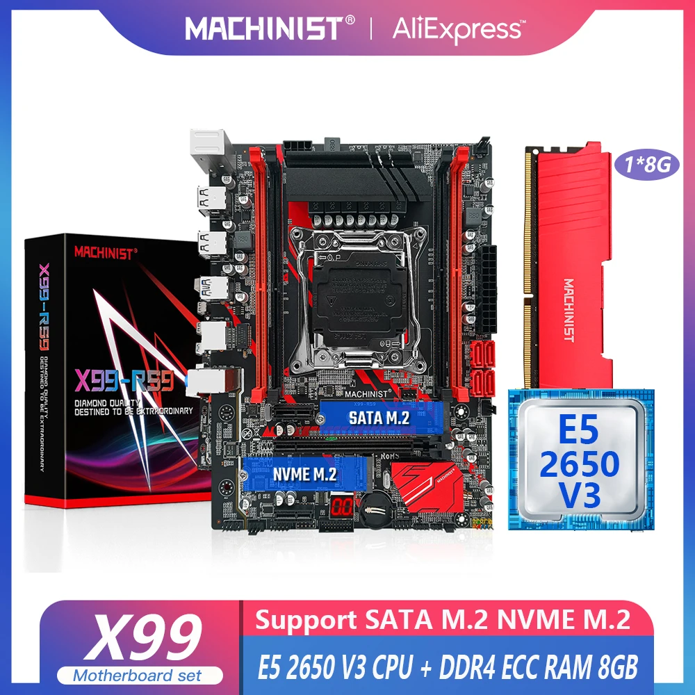 MACHINIST X99 материнская плата LGA 2011-3 комплект с процессором Xeon E5 2650 V3 8G(1*8G) DDR4 ECC RAM Memory