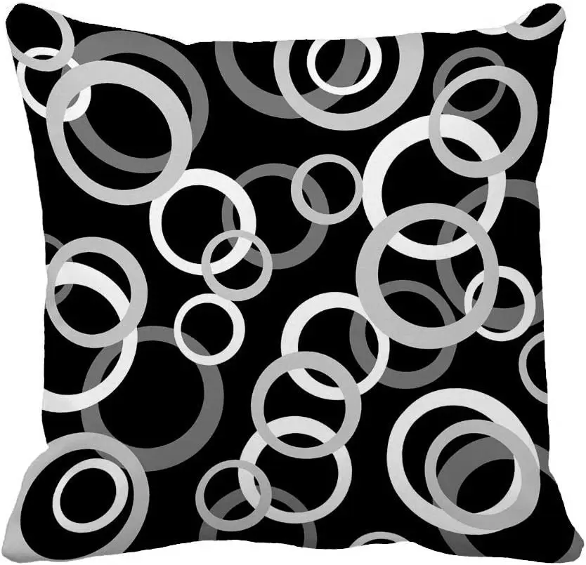Retro Polyester Cushion Cover Pillowcase 18" X 18" Mod Retro White, Gray and Black Circle Graphic Print Throw Pillow Cover
Retro Polyester Cushion Cover Pillowcase 18" X 18" Mod Retro White, Gray and Black Circle Graphic Print Throw Pillow Cover