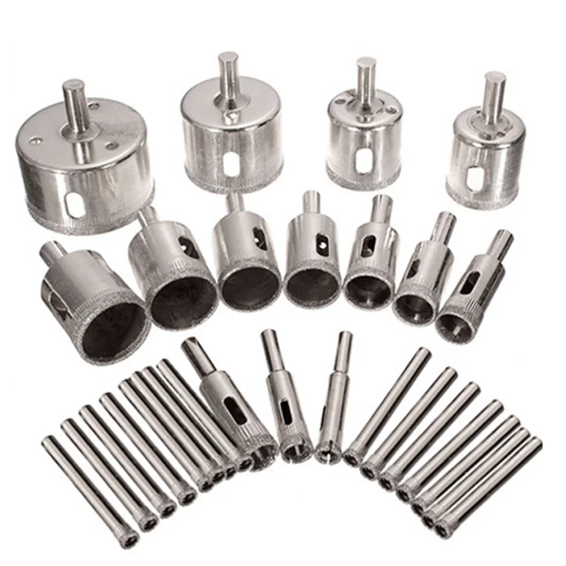30pcs Diamond Coated Hss Drill Bit Set Tile Marble Glass Ceramic Hole Saw Drilling Bits For Power Tools 6mm-50mm
30pcs Diamond Coated Hss Drill Bit Set Tile Marble Glass Ceramic Hole Saw Drilling Bits For Power Tools 6mm-50mm
