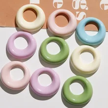 5pcs Japanese Geometric Oval Hollow Ring Oval Frame Resin Accessories Candy Color Diy Hand Earrings Jewelry Material Wholesale