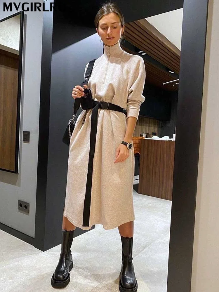MVGIRLRU Women’s Knitted Maxi Dresses Fashion Office Lady High Collar Zipper Long Sleeve Belted Side Split Loose Long Clothes
MVGIRLRU Women’s Knitted Maxi Dresses Fashion Office Lady High Collar Zipper Long Sleeve Belted Side Split Loose Long Clothes