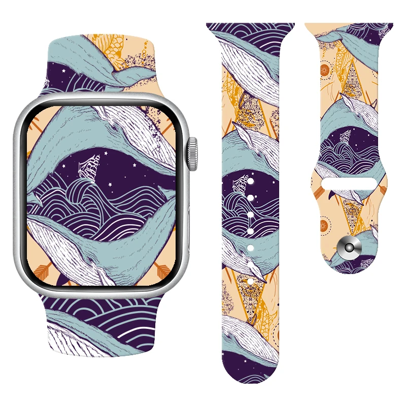 Cute Dolphin Printed Strap for Apple Watch 45mm 44mm 42mm Silicone Band 40mm 38mm for iWatch 8 7 6 SE 5 4 3 Replaceable Bracelet
Cute Dolphin Printed Strap for Apple Watch 45mm 44mm 42mm Silicone Band 40mm 38mm for iWatch 8 7 6 SE 5 4 3 Replaceable Bracelet
