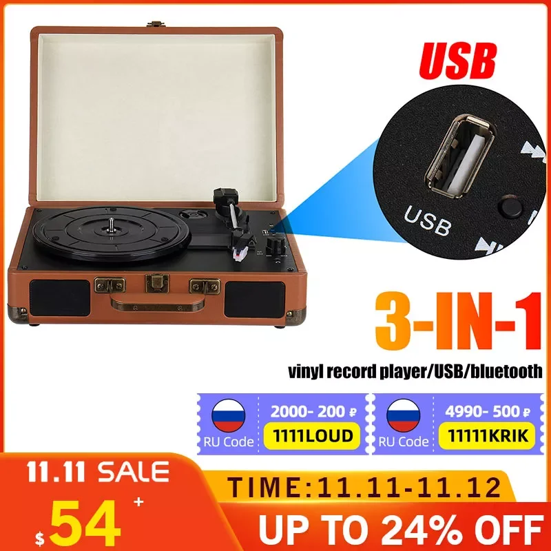 Vinyl Player Turntable Record Player Speakers Vintage Gramophone Phonograph Player Stereo Sound For 33/45/78RPM Video Record tr
Vinyl Player Turntable Record Player Speakers Vintage Gramophone Phonograph Player Stereo Sound For 33/45/78RPM Video Record tr