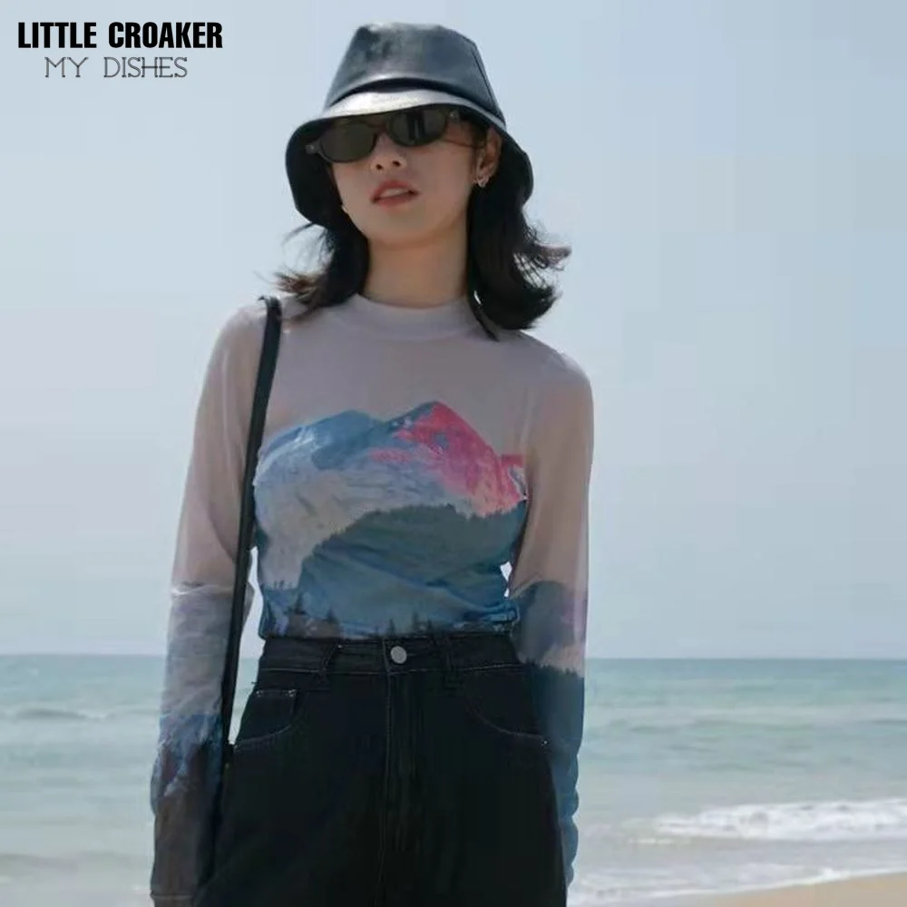 Sheer Mesh Top Long Sleeve Tight T Shirt Women See Through Graphic Tees Basic Tshirt Underwear Fall Spring 2022 Fashion
Sheer Mesh Top Long Sleeve Tight T Shirt Women See Through Graphic Tees Basic Tshirt Underwear Fall Spring 2022 Fashion