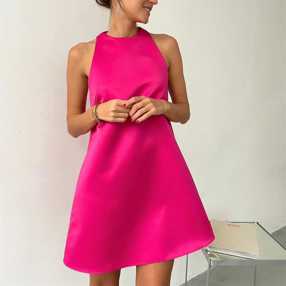 Jocoo Jolee Chic Elegant Women Stain O Neck Sleeveless Dress Summer A Line Zipper Solid Color Vintage Oversize 2022 Mini Dresses
Jocoo Jolee Chic Elegant Women Stain O Neck Sleeveless Dress Summer A Line Zipper Solid Color Vintage Oversize 2022 Mini Dresses