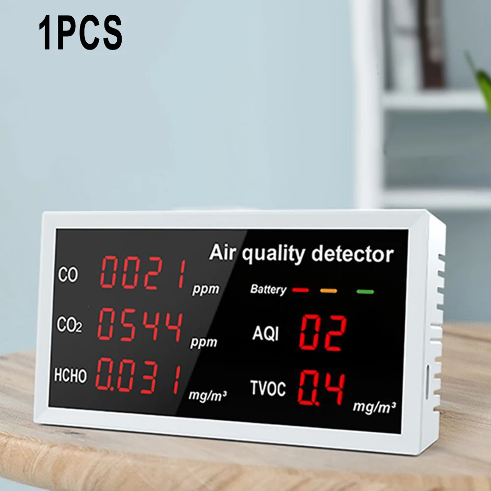 5-In-1 Air Quality Monitor HCHO TVOC CO2 AQI Carbon Dioxide Tester Temperature Humidity Monitor LED Rechargeable Sensor
5-In-1 Air Quality Monitor HCHO TVOC CO2 AQI Carbon Dioxide Tester Temperature Humidity Monitor LED Rechargeable Sensor