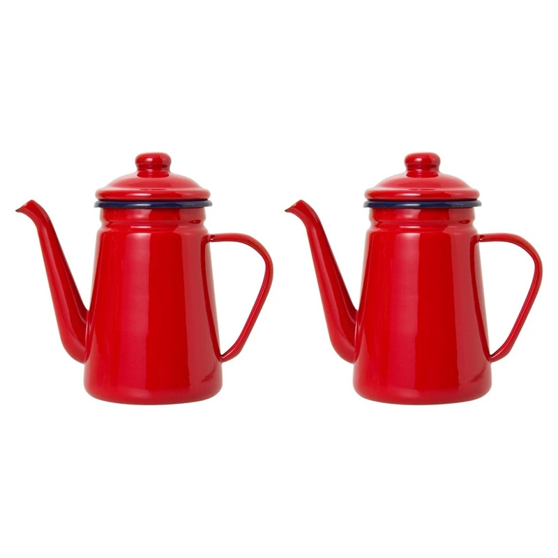 2X 1.1L High-Grade Enamel Coffee Pot pour Over Milk Water Jug Pitcher Barista Teapot Kettle for Gas Stove Red
2X 1.1L High-Grade Enamel Coffee Pot pour Over Milk Water Jug Pitcher Barista Teapot Kettle for Gas Stove Red