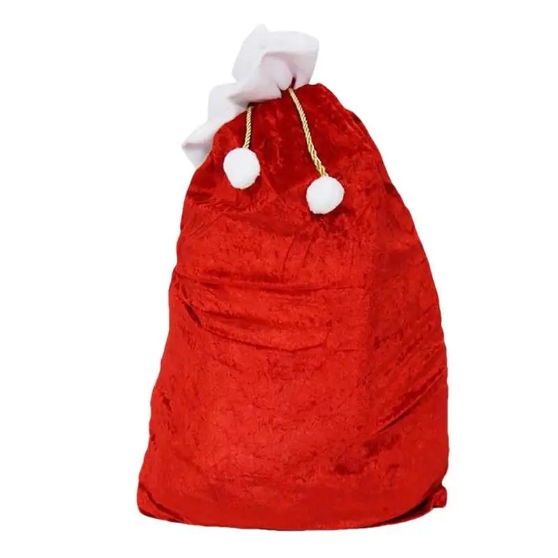 

Подарочные пакеты с красным Санта-Клаусом, большие красные бархатные Супермягкие конфетные пакеты с рисунком Санта-Клауса, новогодний подарок на Рождество