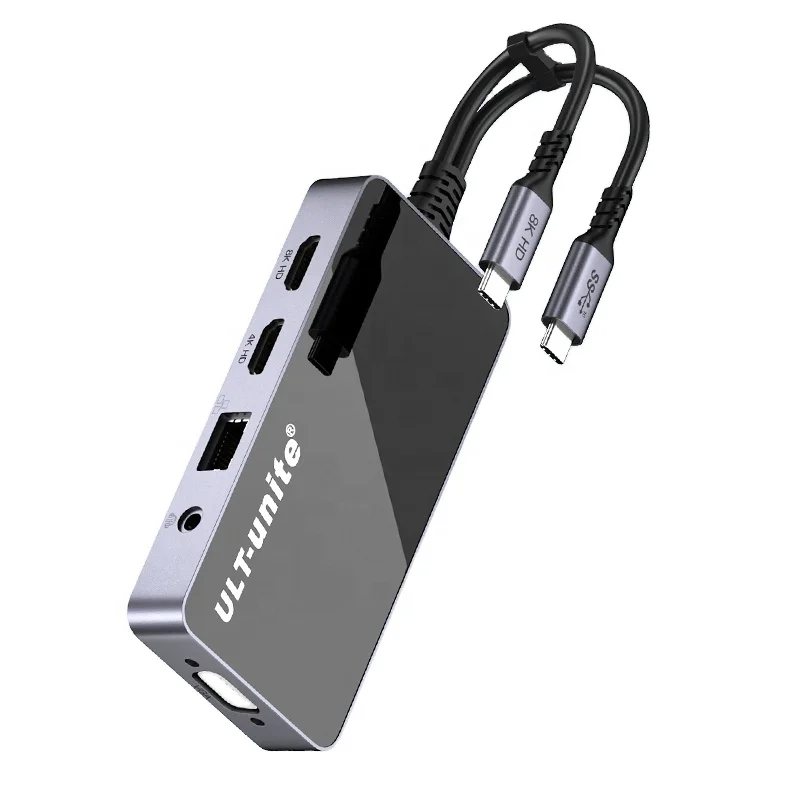 Док-станция 9 в 1 с портами USB C и разъемами Ethernet 8K 4K HDMI VGA 3,5 мм аудио 2 USB 3.0 Type C для передачи данных PD 100 Вт
Док-станция 9 в 1 с портами USB C и разъемами Ethernet 8K 4K HDMI VGA 3,5 мм аудио 2 USB 3.0 Type C для передачи данных PD 100 Вт