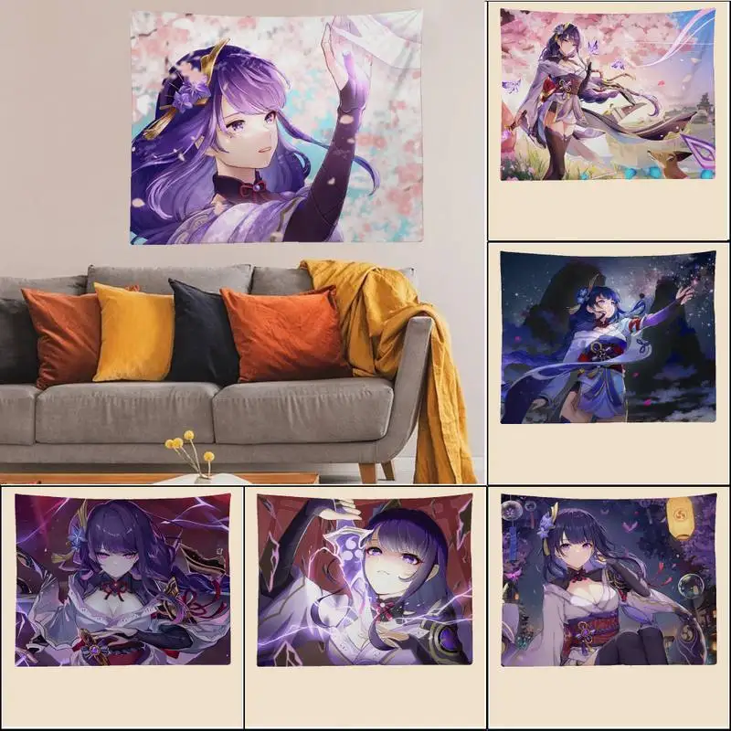 Raiden Shogun Genshin Impact Tapestry Art Printing Cheap Hippie Wall Hanging Bohemian Wall Tapestries
Raiden Shogun Genshin Impact Tapestry Art Printing Cheap Hippie Wall Hanging Bohemian Wall Tapestries