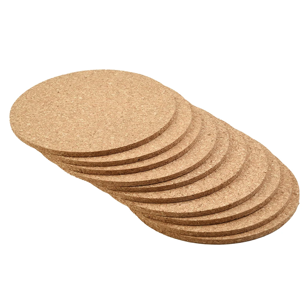 

10Pcs Anti-Slip Cork Coaster Natural Heat Resistant Cup Mat Coffee Tea Hot Drink Placemat Dining Table Kitchen DIY Desktop Decor