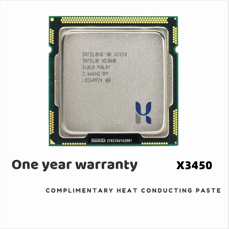 Intel Xeon X3450 2.667 GHz Quad-Core Eight-Thread 95W CPU Processor 8M 95W LGA 1156
Intel Xeon X3450 2.667 GHz Quad-Core Eight-Thread 95W CPU Processor 8M 95W LGA 1156