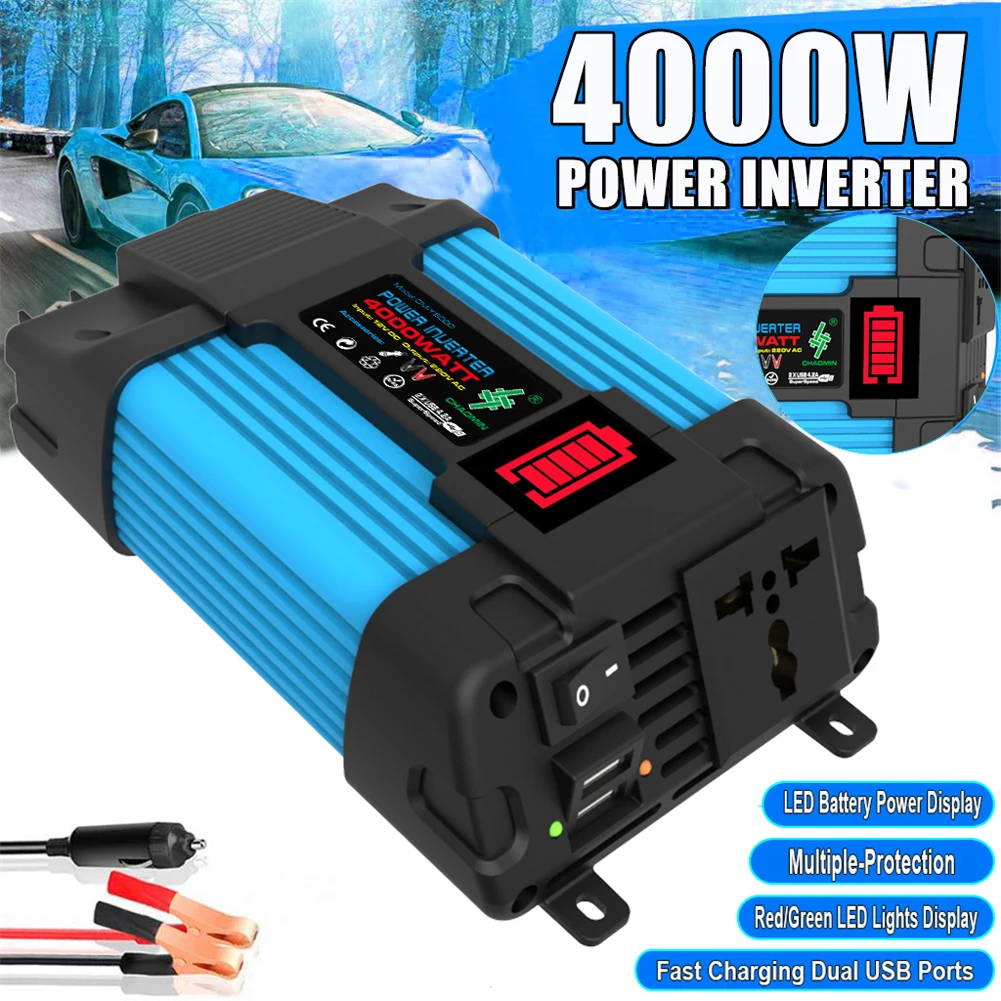 Y4000-Blue автомобильный инвертор мощности 4000 Вт DC 12 В/AC 110 В чистая Синусоидальная волна 2 USB быстрая зарядка ЖК-дисплей зажим для аккумулятора Ав...
Y4000-Blue автомобильный инвертор мощности 4000 Вт DC 12 В/AC 110 В чистая Синусоидальная волна 2 USB быстрая зарядка ЖК-дисплей зажим для аккумулятора Ав...