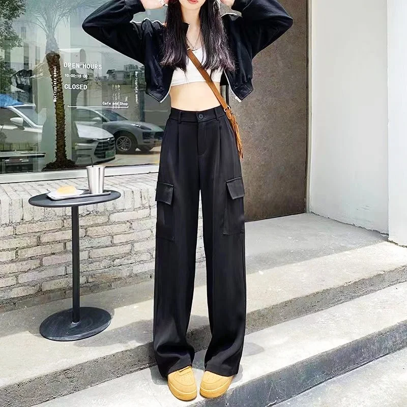 Casual Pant Women Hip-Hop Black Pant High Waist Fashion Loose Pocket Elasticity Stretch Wide Leg Trousers Big Size
Casual Pant Women Hip-Hop Black Pant High Waist Fashion Loose Pocket Elasticity Stretch Wide Leg Trousers Big Size