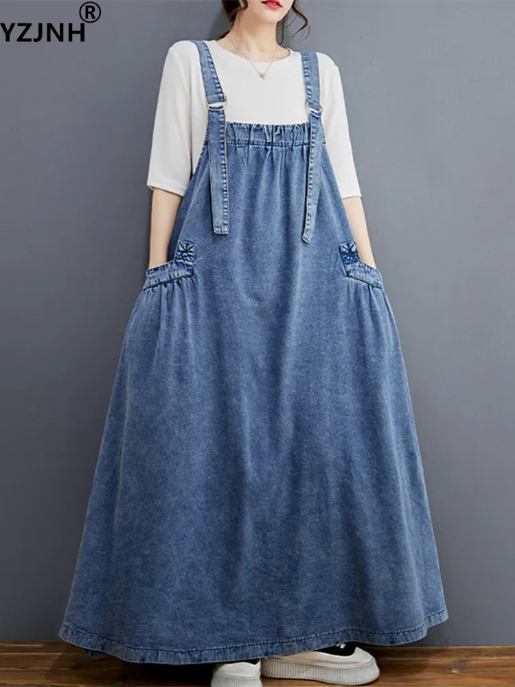 YZJNH 2023 Spring Summer Autumn Fashion Long Denim Dress Women's Loose Vintage Denim Strap Dress Large
YZJNH 2023 Spring Summer Autumn Fashion Long Denim Dress Women's Loose Vintage Denim Strap Dress Large