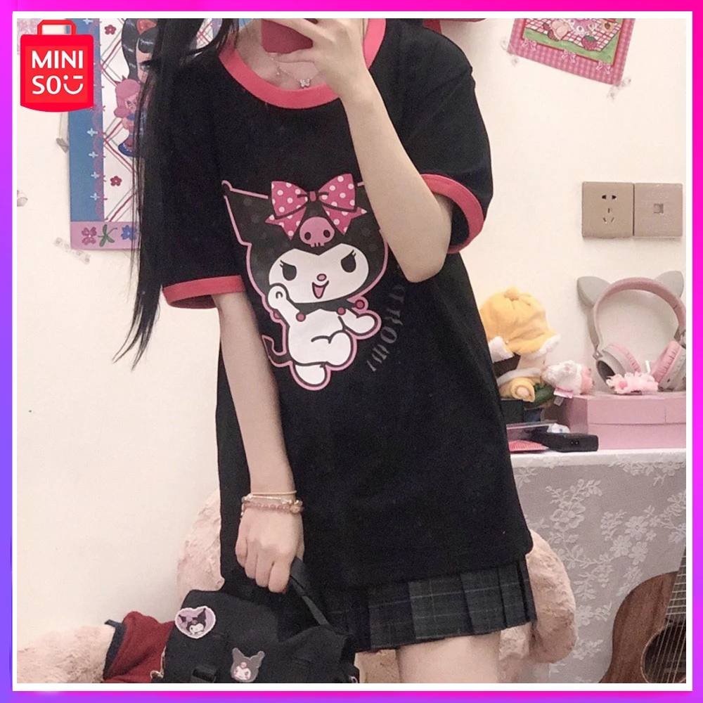 Miniso Sanrio Kuromi New Summer Students Cute Color Short-Sleeved T-Shirt Preppy Black White Birthday Christmas Girl Boy Gift 
Miniso Sanrio Kuromi New Summer Students Cute Color Short-Sleeved T-Shirt Preppy Black White Birthday Christmas Girl Boy Gift