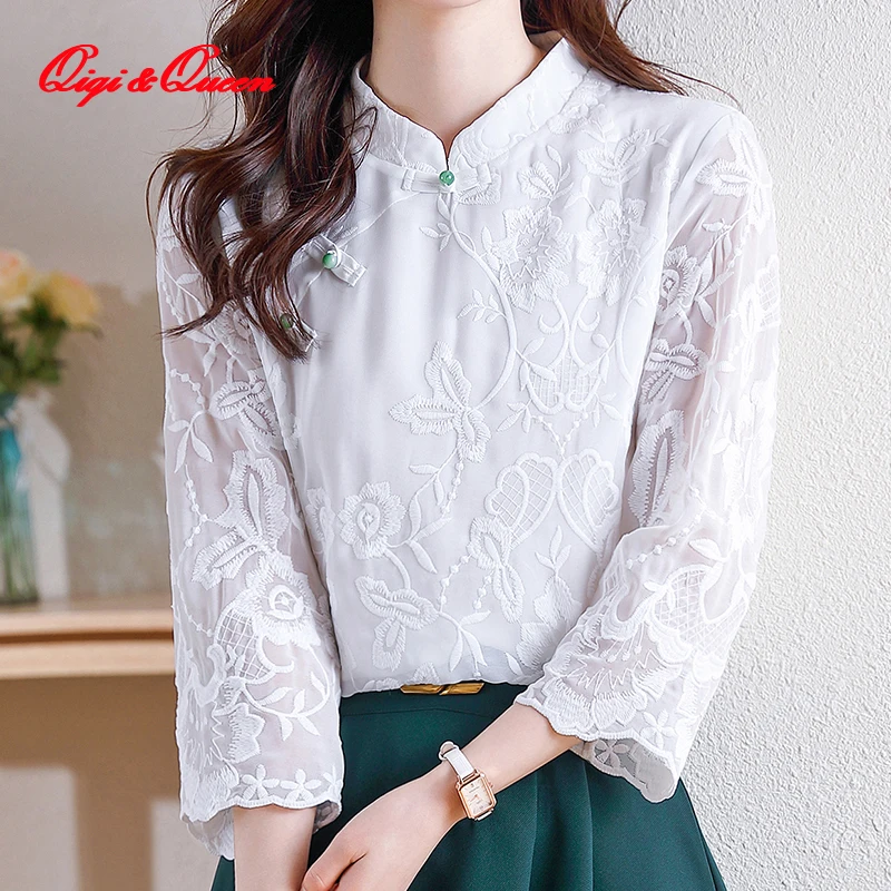Qiqi&queen Female Work Wear Office Shirt Korean Chic 2023 New Summer Women Vintage Lace Tops White Basics Casual Chiffon Blouse
Qiqi&queen Female Work Wear Office Shirt Korean Chic 2023 New Summer Women Vintage Lace Tops White Basics Casual Chiffon Blouse