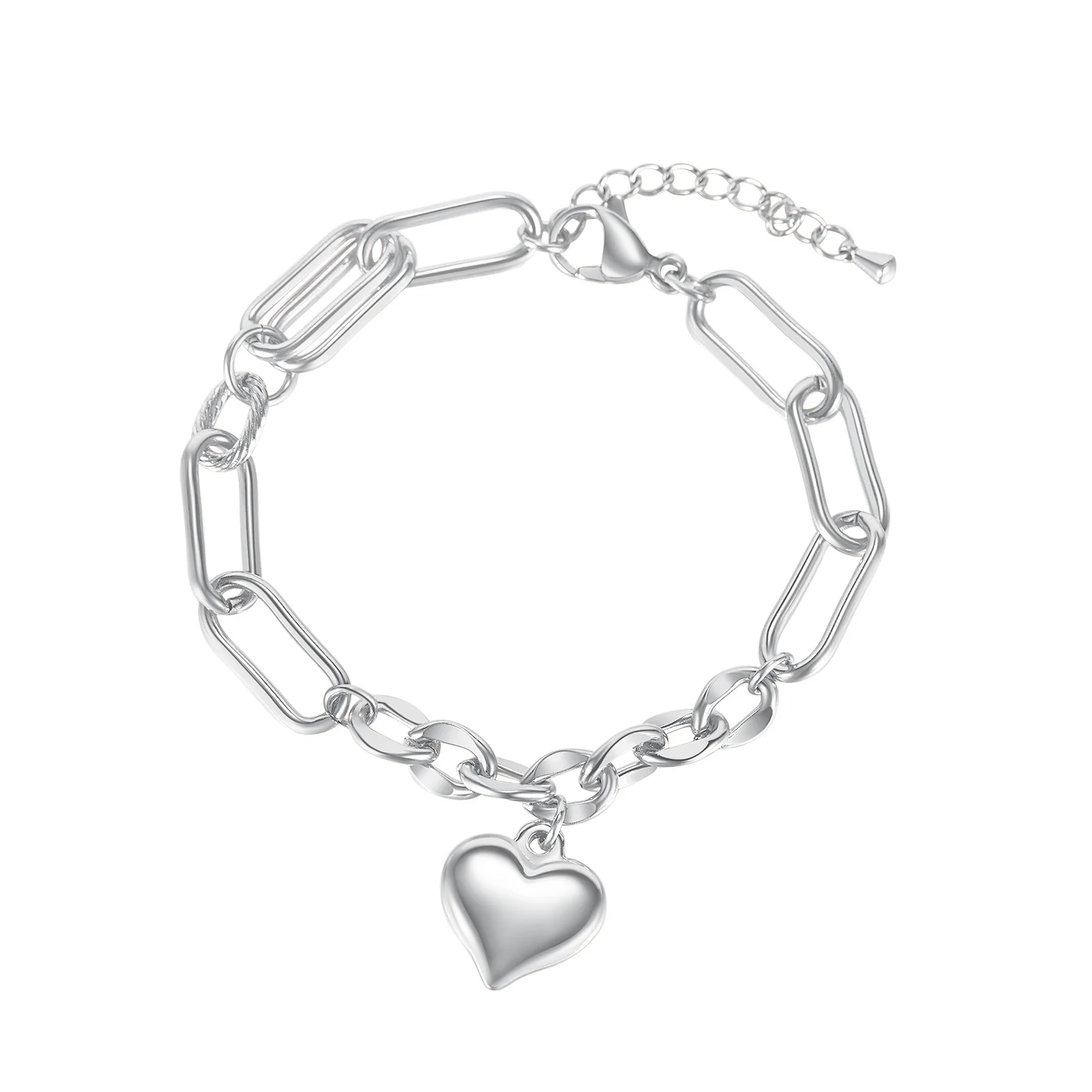 European Fashion 316L Stainless Steel Bracelet Chain Simple Heart Charm 3 Color For Women Birthday Gift Jewelry
European Fashion 316L Stainless Steel Bracelet Chain Simple Heart Charm 3 Color For Women Birthday Gift Jewelry