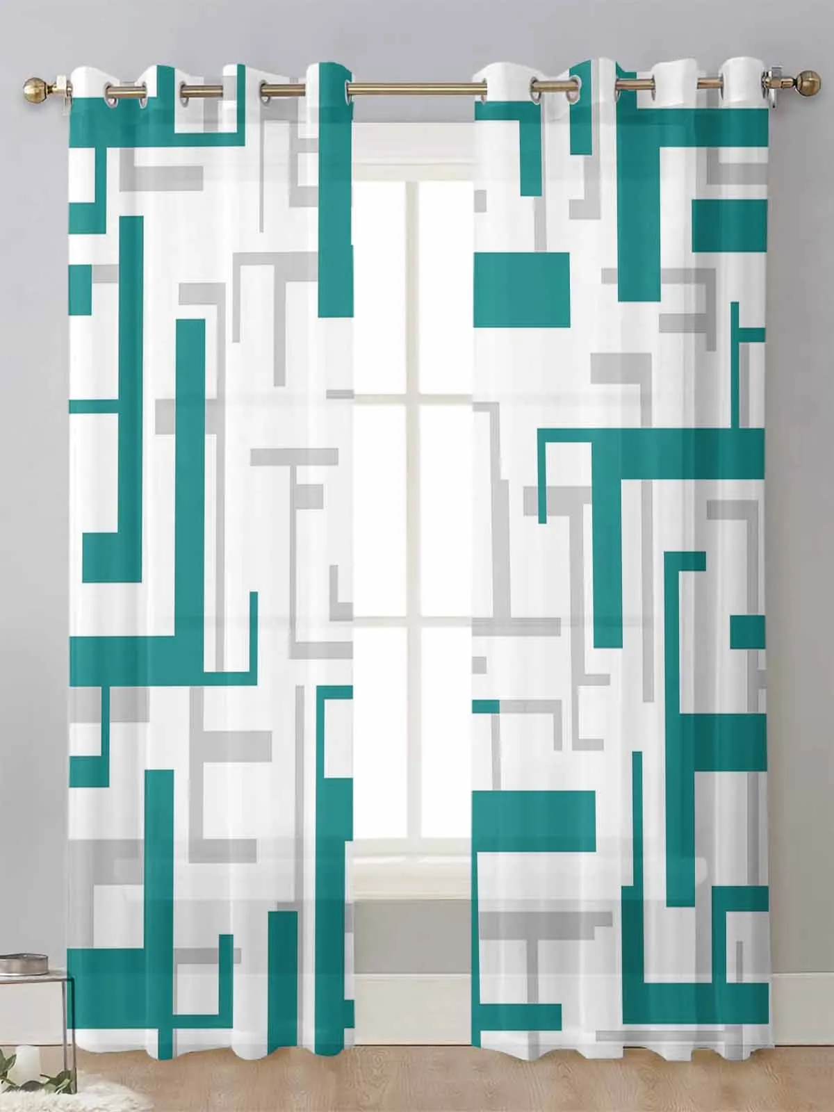 Modern Art Geometric Figures Teal Sheer Curtains For Living Room Window Voile Tulle Curtain Cortinas Drapes Home Decor
Modern Art Geometric Figures Teal Sheer Curtains For Living Room Window Voile Tulle Curtain Cortinas Drapes Home Decor
