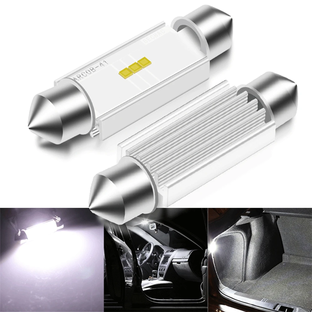 

2x C10W C5W LED Canbus Festoon 31mm 36mm 39mm 42mm for car Bulb Interior Reading Light License Plate Lamp White Free Error