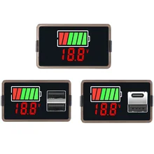 Type-c USB DC8-100V 4829 Car Battery Voltmeter Charge Level Indicator Lithium Battery Capacity Meter Test Display LED Tester