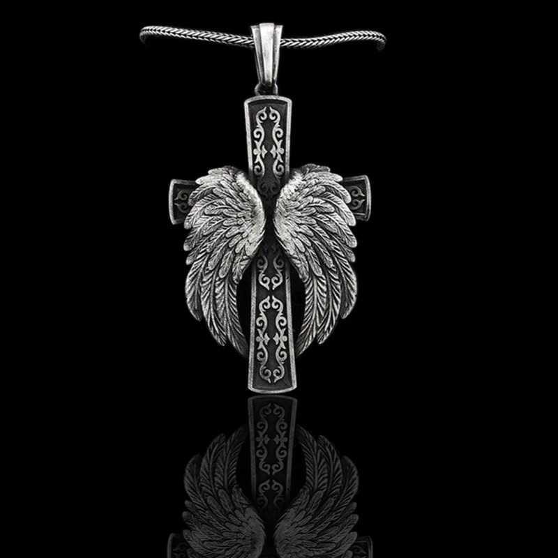 Classic Punk Stainless Steel Necklace Statement Party Jewelry Fashion Cross Wings Pendant Necklace For Men/Women Accessories
Classic Punk Stainless Steel Necklace Statement Party Jewelry Fashion Cross Wings Pendant Necklace For Men/Women Accessories