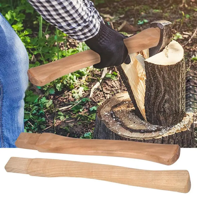 

1pcs Axe Handles Replacement Wooden Hatchet Solid Wood Splitting Camping Curved Hoe Replaceable Hammer Tools Hiking Equipment