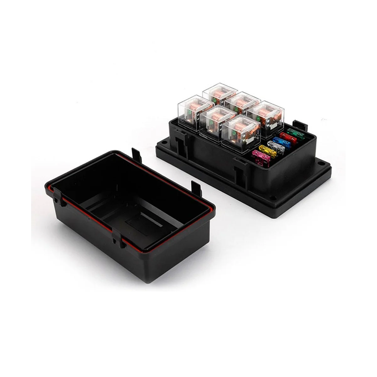 12V 40A Relay Box 6 Way Atc/Ato Transparent Shell Fuse Block with Relay Universal Waterproof Relay Box 24V 4P for Car
12V 40A Relay Box 6 Way Atc/Ato Transparent Shell Fuse Block with Relay Universal Waterproof Relay Box 24V 4P for Car