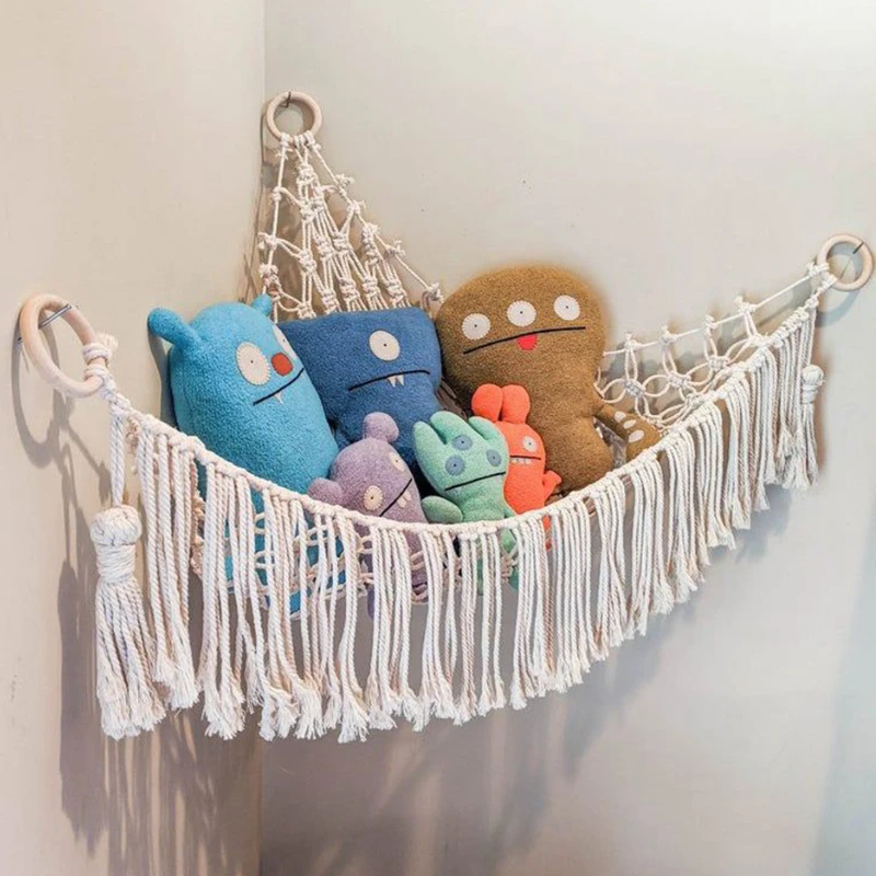 Triangle Plush Toy Storage Bag Hand Woven Net Organizers with Hooks Kids Bedroom Mesh Soft Space Saving Playroom Home Organizer
Triangle Plush Toy Storage Bag Hand Woven Net Organizers with Hooks Kids Bedroom Mesh Soft Space Saving Playroom Home Organizer