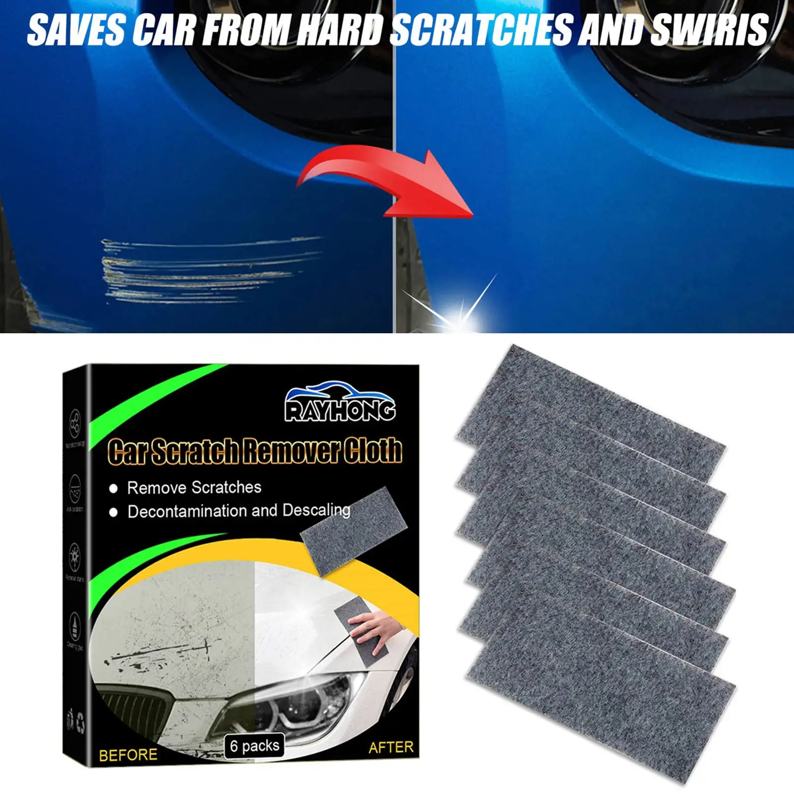 6 Pack Sparkle Cloth Car Scratch Repair Cloth Easily Repair Paint Scratches Car Scratch Repair Cloth Easily Repair Paint
6 Pack Sparkle Cloth Car Scratch Repair Cloth Easily Repair Paint Scratches Car Scratch Repair Cloth Easily Repair Paint