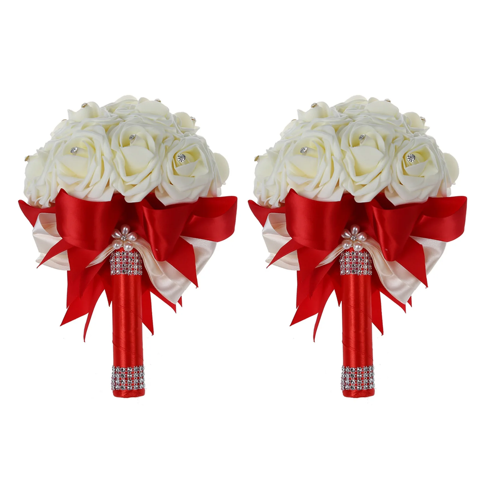 

2X красивый свадебный букет, свадебный букет подружки невесты, свадебный букет из искусственных роз, свадебные букеты