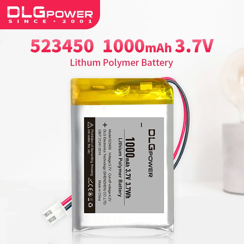 DLGPOWER 523450 3 7 в 1000 мА · ч с защитной пластиной для автомобильного аудиомагнитофона
