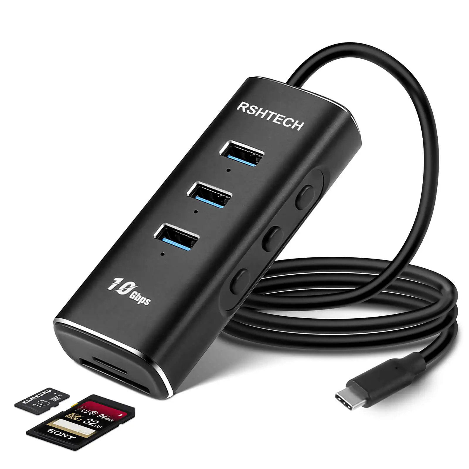 USB-концентратор 5 в 1 с 3 портами USB, 10 Гбит/с
USB-концентратор 5 в 1 с 3 портами USB, 10 Гбит/с