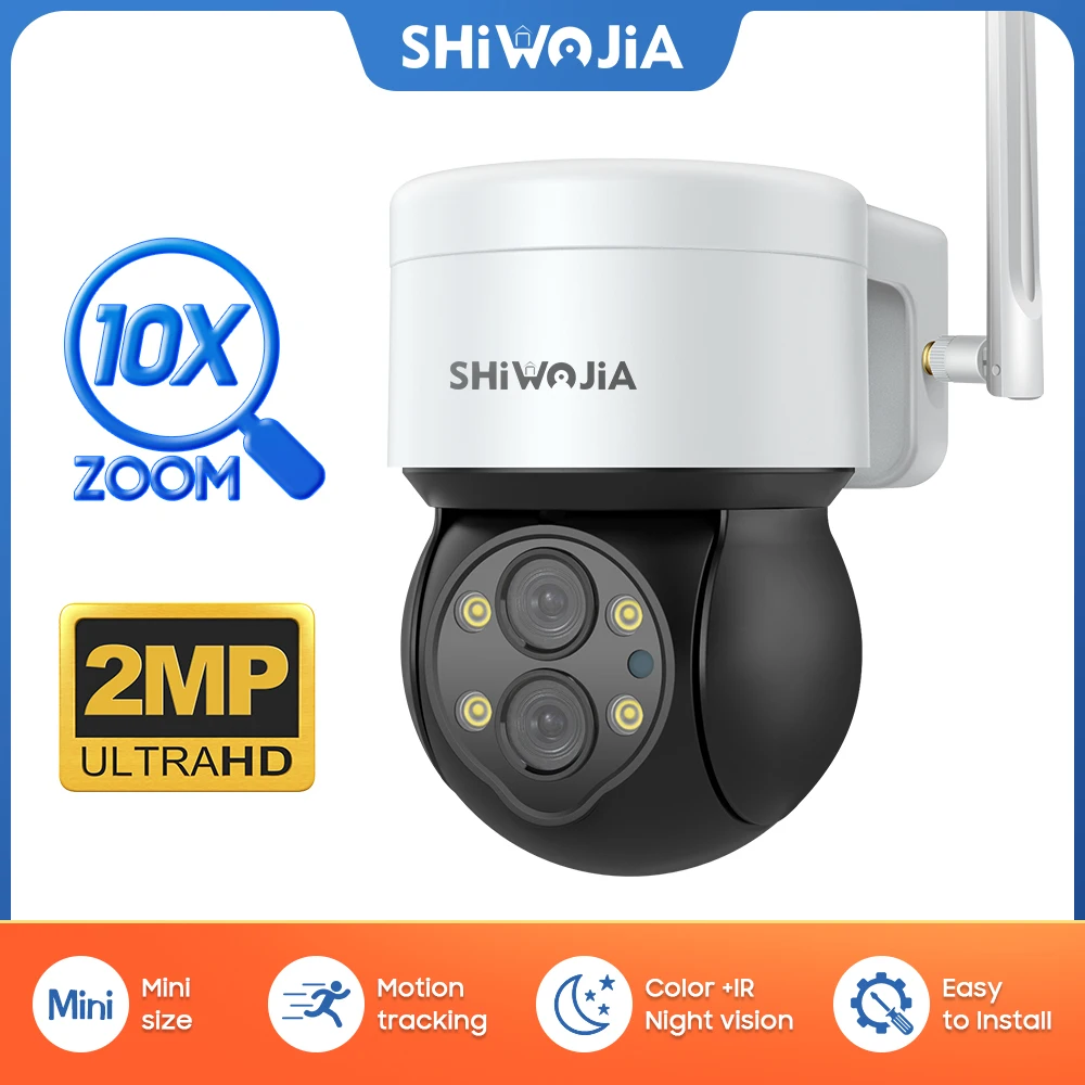 SHIWOJIA 2MP Wifi PTZ IP Camera 10X Zoom 4mm+12 mm Auto Tracking Outdoor Security Protection Surveillance Human Detection CCTV
SHIWOJIA 2MP Wifi PTZ IP Camera 10X Zoom 4mm+12 mm Auto Tracking Outdoor Security Protection Surveillance Human Detection CCTV