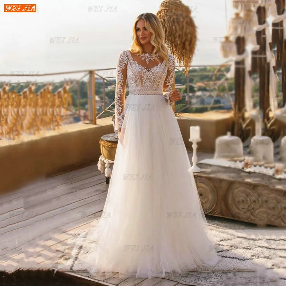 Boho White Wedding Gown 2022 Robe De Mariage Long Sleeves Lady Bride Dresses Lace Appliques Tulle A Line Vestido De Casamento
Boho White Wedding Gown 2022 Robe De Mariage Long Sleeves Lady Bride Dresses Lace Appliques Tulle A Line Vestido De Casamento