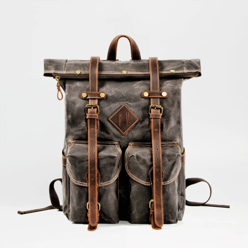 MUCHUAN Europe Canvas Leather Backpacks Mens 15" Laptop Daypacks Waterproof Canvas Rucksacks Large Waxed Travel Back Packs Big
MUCHUAN Europe Canvas Leather Backpacks Mens 15" Laptop Daypacks Waterproof Canvas Rucksacks Large Waxed Travel Back Packs Big