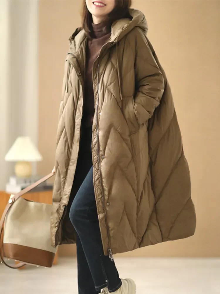 2022NEW Women Loose Long Coat 90% White Duck Down Jacket Women 2022 Winter Female Overcoat Winter Hooded Puffer Feather Parkas
2022NEW Women Loose Long Coat 90% White Duck Down Jacket Women 2022 Winter Female Overcoat Winter Hooded Puffer Feather Parkas