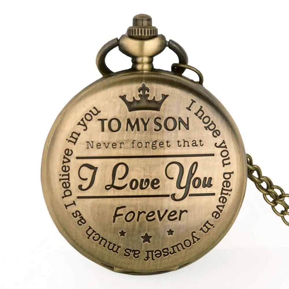 Bronze Engraving Word Pocket Watches Men Roman Number Quartz Pocket Watches Unique Chain Boy Birthday Christmas Gifts
Bronze Engraving Word Pocket Watches Men Roman Number Quartz Pocket Watches Unique Chain Boy Birthday Christmas Gifts