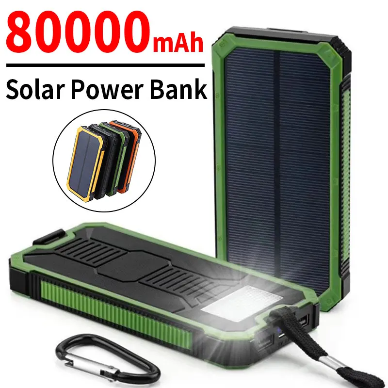80000mAh Solar Power Bank 2USB Fast Charging External Battery Waterproof Portable External Charger Flashlight for iPhone Xiaomi
80000mAh Solar Power Bank 2USB Fast Charging External Battery Waterproof Portable External Charger Flashlight for iPhone Xiaomi