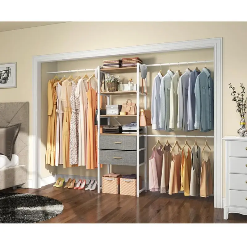 P8 Closet Organizer Closet Storage Organizer System Kit 5.96 to 8.37 FT, Metal, White
P8 Closet Organizer Closet Storage Organizer System Kit 5.96 to 8.37 FT, Metal, White