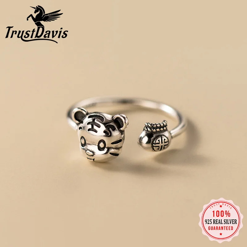 Trustdavis Real 925 Sterling Silver Opening Rings For Women Wedding Party Animal Tiger Fine 925 Silver Jewelry Ring Gift DA2818
Trustdavis Real 925 Sterling Silver Opening Rings For Women Wedding Party Animal Tiger Fine 925 Silver Jewelry Ring Gift DA2818