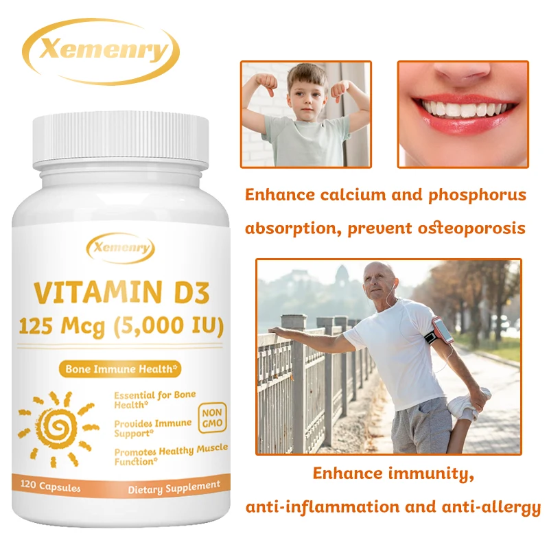 

Витамин D3 125 мкг (5000 ме) добавка для взрослых-здоровье костей, Поддержка иммунитета и настроения; Без ГМО третья-технические характеристики