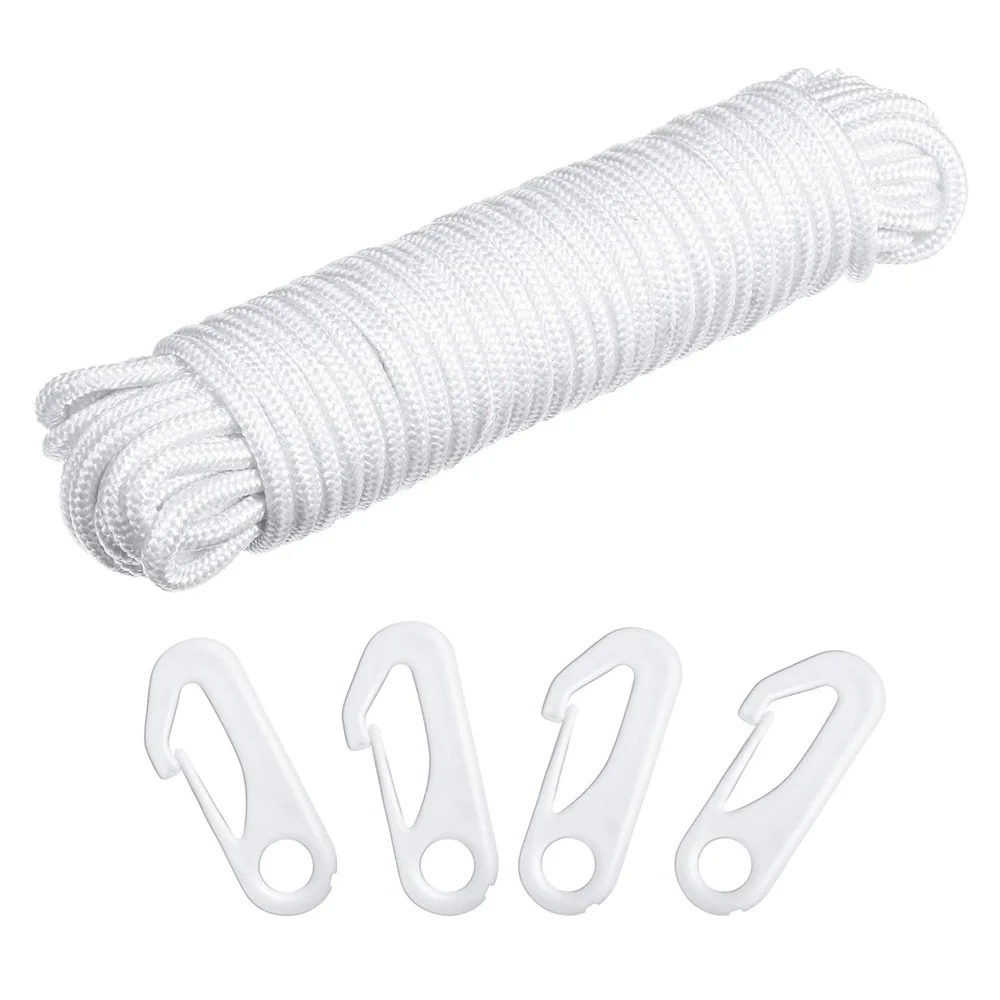 50 Feet x 1/4inch Flag Pole Halyard Rope with 4 Pieces Flag Pole Hook Clips Outdoor Flagpole Accessories Compatible
50 Feet x 1/4inch Flag Pole Halyard Rope with 4 Pieces Flag Pole Hook Clips Outdoor Flagpole Accessories Compatible