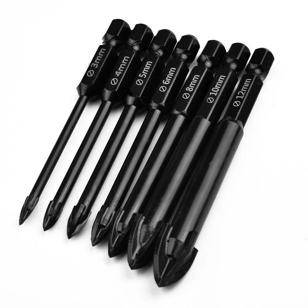 7Pcs/set Multifunctional Cross Alloy Drill Bits Tool Efficient Universal Drilling For Ceramic Tiles Marble Mirrors Power Tools
7Pcs/set Multifunctional Cross Alloy Drill Bits Tool Efficient Universal Drilling For Ceramic Tiles Marble Mirrors Power Tools